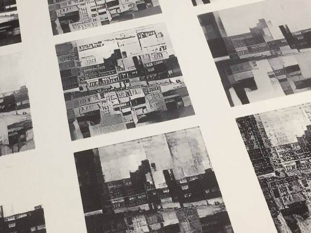 close up of test print showing different image treatments
